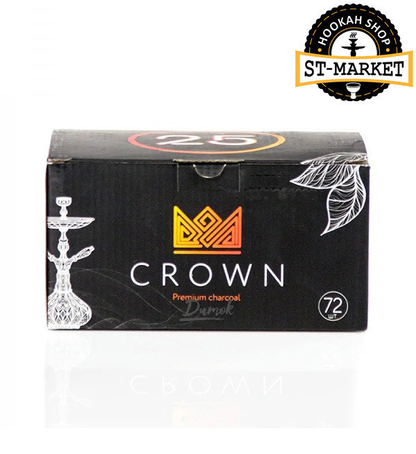 Кокосовый уголь для кальяна Crown (кубик 25 мм), 1кг